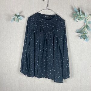 Molly Bracken > Black Polka Dot Long Sleeve Blouse Small
